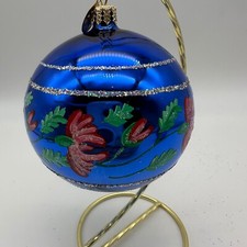 2002 RADKO GIVERNY GARDENS ORNAMENT- MONET IMPRESSION RED FLOWERS 4