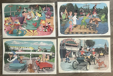1964 Vintage Walt Disney Productions Laminated Disneyland  4 Original Placemats picture