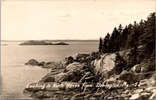 RPPC Postcard Stonington ME Coast looking to North Haven - Posted in 1947 picture