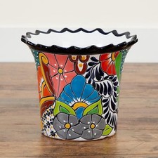 10 In. X 12 In. Handmade Mexican Talavera Ceramic Planter picture