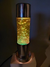 RARE Vintage 80'S YAPS 10'' Confetti Gold Glitter Lava Lamp WORKS see Video picture