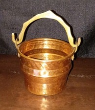 Small Hammered Vintage Copper Bucket With Handle picture