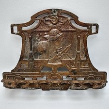 Antique H.L. Judd Lady Driving a Car Wall Mounted Pipe Rack - Art Nouveau 1900’s picture