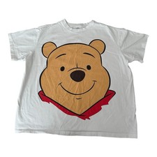Winnie the Pooh Big Face Shirt Thick Quality XXL White Disney Rare Fine EUC picture