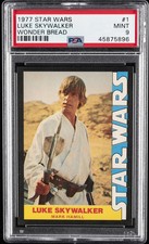 1977 STAR WARS WONDER BREAD #1 LUKE SKYWALKER PSA 9 picture