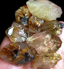 96g 8PC NATURAL Golden Hair Rutilated Quartz Crystal Point Specimen e513 picture