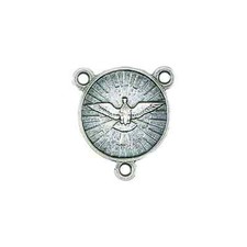 Holy Spirit + 7 Gifts of the Holy Spirit - Silver tone + Rosary Centerpiece picture