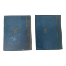 Set of 2 Antique Hebrew Books – Early 20th Century Judaica Volumes with Blue Clo picture