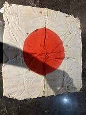 Original Ww2 Japanese Pacific Theater Captured Blood Stained Flag 25x26 picture