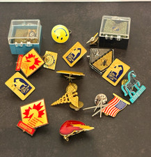 Mixed Lot Vintage Lapel Pins & Badges, Multiple Designs picture