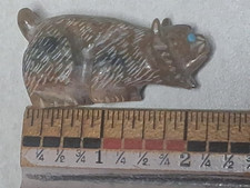 Zuni Fetish Wilfred Cheama Bobcat Carved Picasso Marble Stone picture
