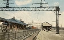 c1910 South Norwalk Connecticut Railroad Station NY NH H Depot Postcard picture