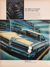 1965 Print Ad Pontiac 2+2 Two-Door Car with 421 Cubic Inch Engine Wide Track picture