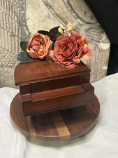 Vintage MCM 1960s Lador Swiss Musical Wood Piano Jewelry Box -Plays Edelweiss picture