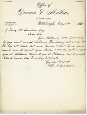 1885 Pittsburgh PA Legal Letterhead – Duncan & Mathias Attorneys Handwritten picture