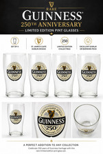 4 New Rare Guinness 250th Anniversary St. James’s Gate Dublin Pint Glasses picture