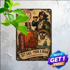 Vintage Pirate Rum Poster Metal Sign Retro Bar Man Cave Wall Decor Plaque 8x12 picture