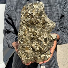 19.02LB Natural Sparkling Pyrite Quartz Crystal Mineral Specimen From Peru picture