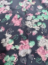 Vintage 1940s-50s Cold Rayon Floral Print Silky Dressmaking Fabric - 4 yd NWOT picture