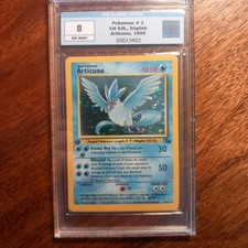 Pokemon Articuno 1st Edition Holo Fossil 1999 Cgc-Egs 8 NM-M 2/62 picture