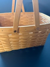 Vintage Longaberger Large Picnic Basket with Liner — Excellent Condition picture