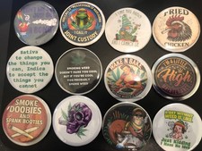 button pins sets 2.25 inch weed cannabis marijuana joint Set of 12 picture
