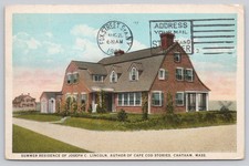 1909 Joseph C. Lincoln Summer Home Chatham MA Postcard H.A. Dickerman picture