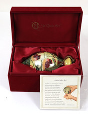 Ne' Qwa Art Glass Hand Painted Christmas Ornament Blessings /Box Certificate picture