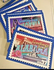 USPS Jumbo Greetings From America 50 State Postcards USA 34 5x7 Save on more picture