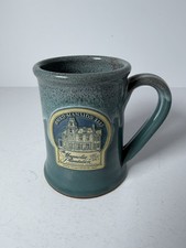 Deneen Pottery Baird Mansion 1885 Mug Magnolia Plantation Gainesville FL Teal picture