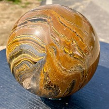 8LB Large Natural Tiger Eye Stone Crystal Ball Quartz Healing Sphere Décor picture