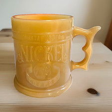Whataburger Nickel Coffee Yellow Glass Advertising Mug picture