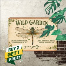 Dragonfly Garden Tin Metal Sign Rustic Gardener Gift Retro Home Wall Art picture