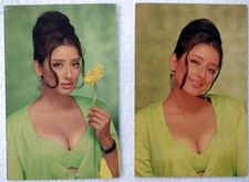 Bollywood Actress Manisha Koirala 2 Rare Old Original Post card Postcard Lot Set picture