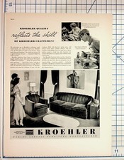 Kroehler Furniture Magazine Ad 1930s Craftsmen Quality Sofa Armchair Vintage picture