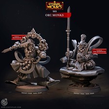 Oni Monks Miniature Set Asia Orc Fighter Figure for TTRPG's like D&D 5e picture