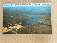 Postcard Arkansas AR Blakely Mountain Dam Lake Ouachita Scenic Aerial View picture
