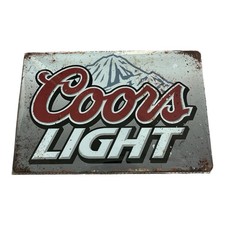 Coors Light Beer Tin Metal Vintage Sign 8x12 Silver Bullet NEW picture