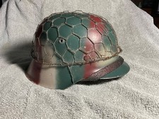 WW2 german camo Normandy half basket chicken wire helmet M42 ET 66 picture