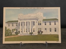 Vintage Postcard Okaloosa County Court House Crestview, Florida - Linen 🔥😊 picture
