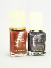 Clarins vintage nail polish in TAWNY ROSE 43 & METALLICA 202 rare retired shades picture