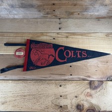 VTG 1950 Maple Heights Colts Cleveland OH Junior High Pennant & Hall Guard Pin picture