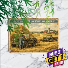 Vintage 1945 Military Utility 4x4 Sign Classic Wartime Auto Metal Tin Plaque picture