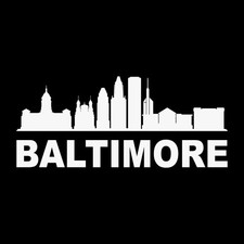 Baltimore Maryland City Skyline Cityscape Decal Sticker White Die Cut Vinyl picture