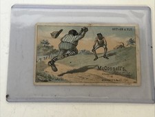 VTG McConnells Pontiac Michigan Clothing Store Baseball Out on a Fly Trade Card picture