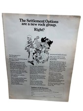 Vintage 1971 Insurance Ad Settlement Options Rock Group Cartoon picture