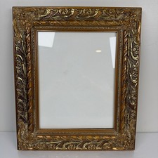 VTG Gold Ornate Solid Wood Picture Frame Fits 8x10 Glass Grandmacore Cottagecore picture