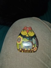 Vintage LAUREL BURCH Hand Painted signed Wood Cat Pendant Ornament picture