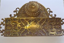 Antique French Bronze Champleve Enamel ink well picture