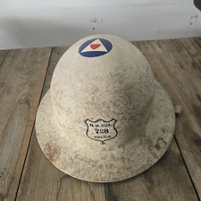 Vintage WWII US Civil Defense Auxiliary Police Helmet NH 728 USACD Doughboy... picture